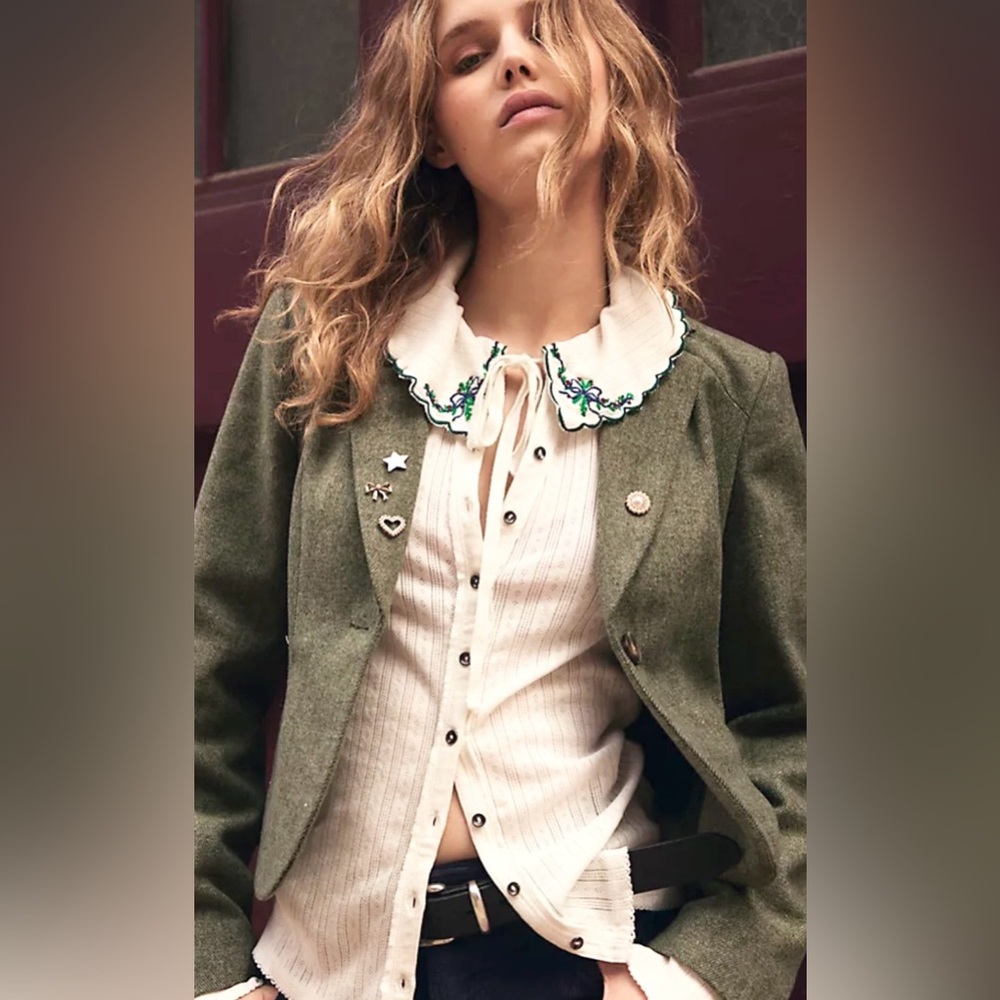 NWT FREE PEOPLE JUNIPER LONG SLEEVE CARDI TOP IVORY